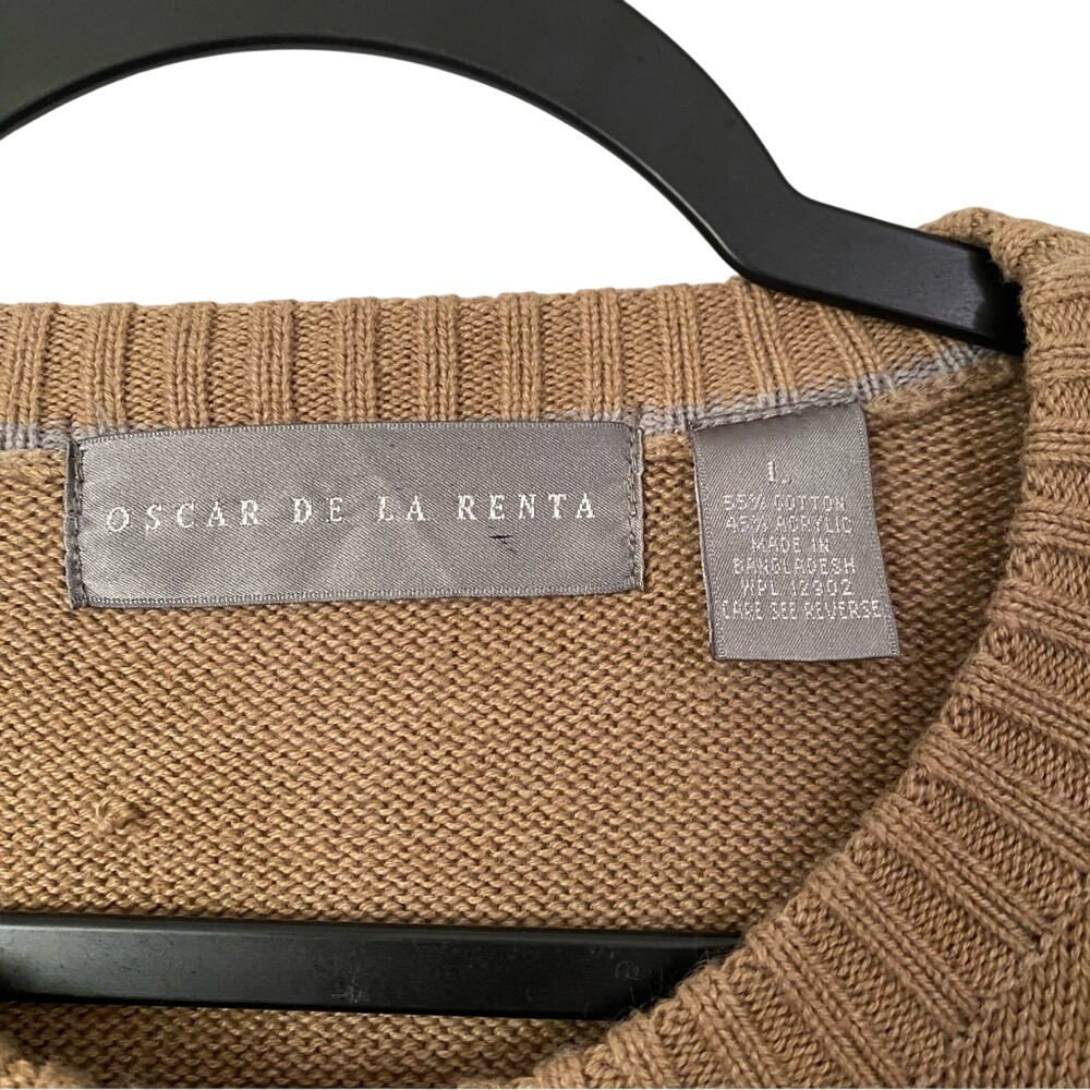 Oscar‎ de la Renta Men's Patchwork Crewneck Sweater - Picture 3 of 4